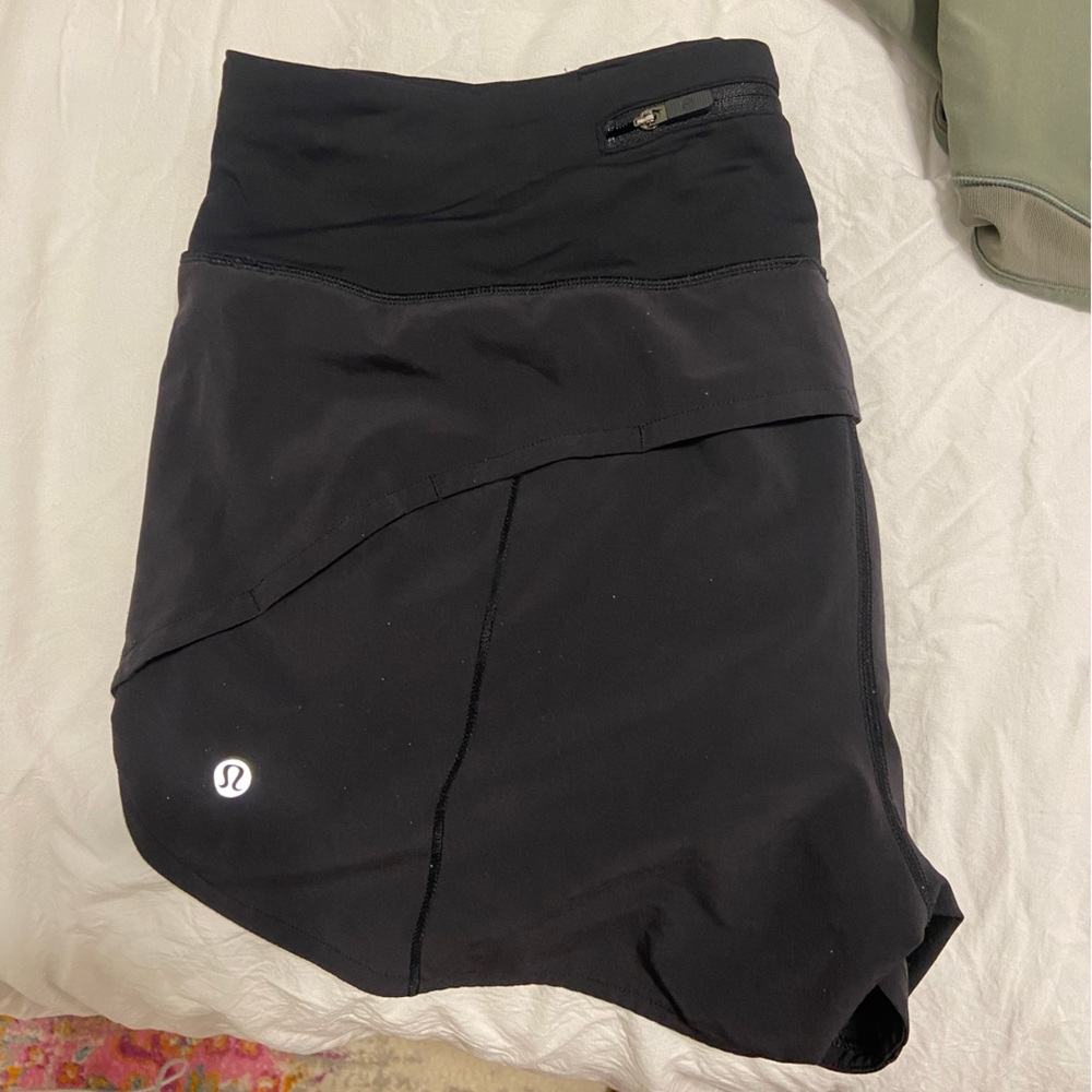 Black Lululemon Speed ups 4 inch. Size 8 Tall.